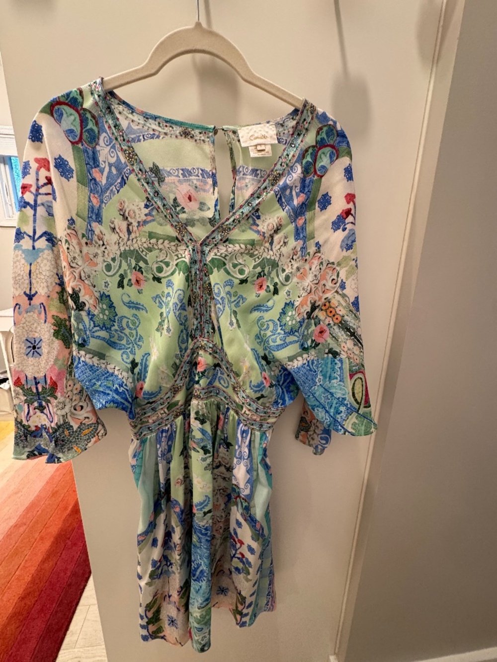 CAMILLA Midsummer Mosaics Short Waisted Silk Dress - NWOT Altered